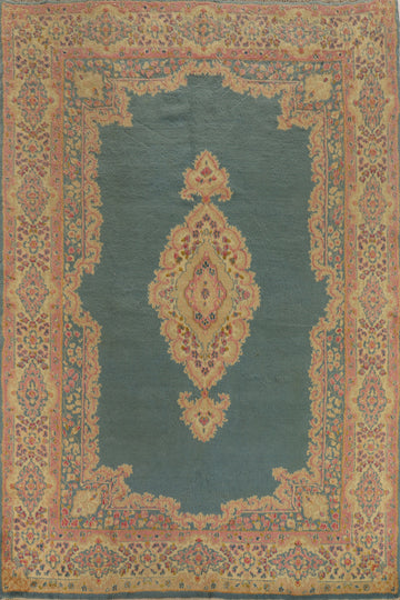 Vegetable Dye Aqua Blue Kerman Persian Area Rug 6x9