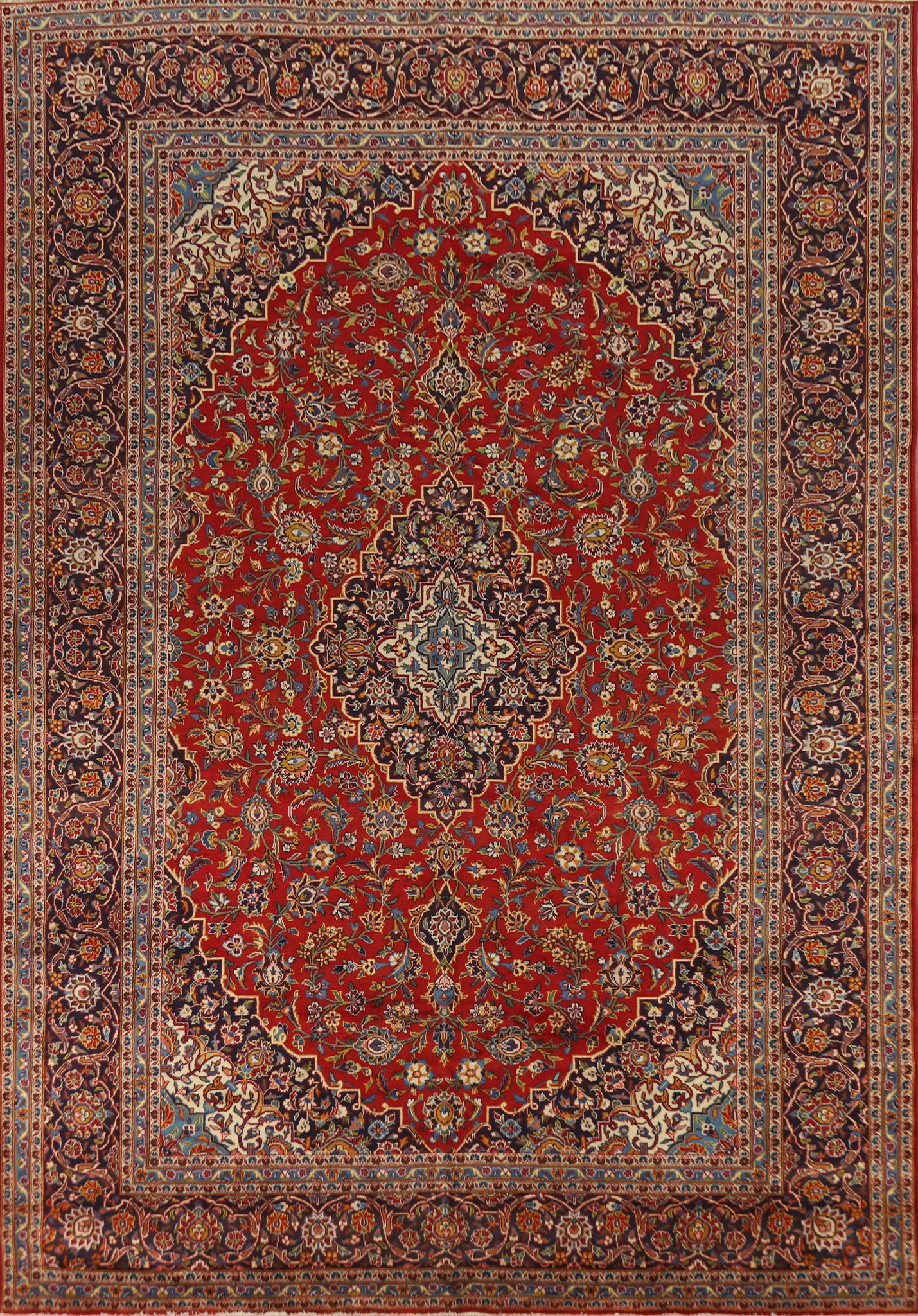 Traditional Kashan Vegetable Dye Persian Area Rug 10x13