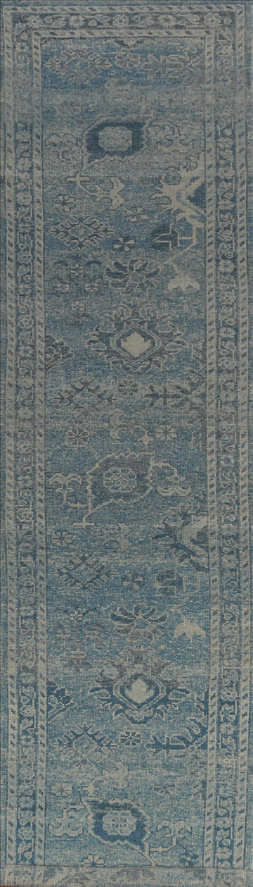 Vegetable Dye Oushak Turkish Runner Rug 3x17
