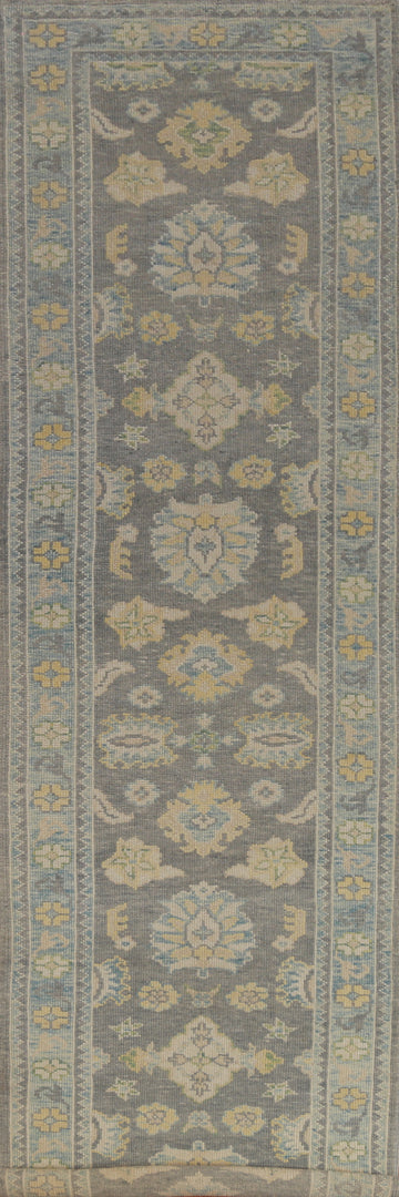 Vegetable Dye Oushak Turkish Runner Rug 3x15
