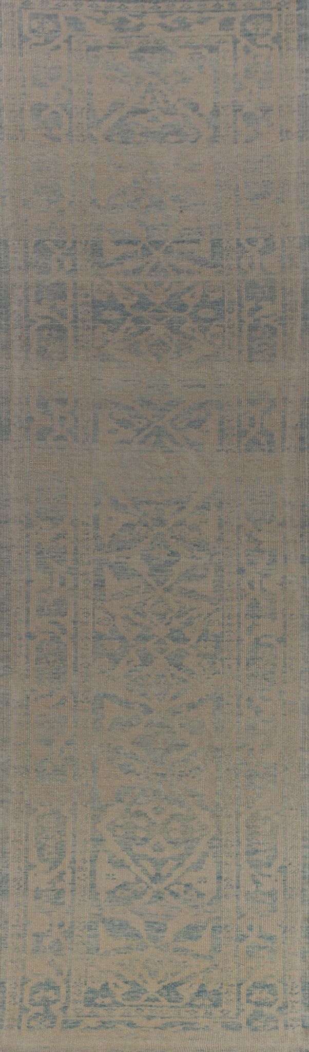 Vegetable Dye Wool Oushak Turkish Runner Rug 3x17