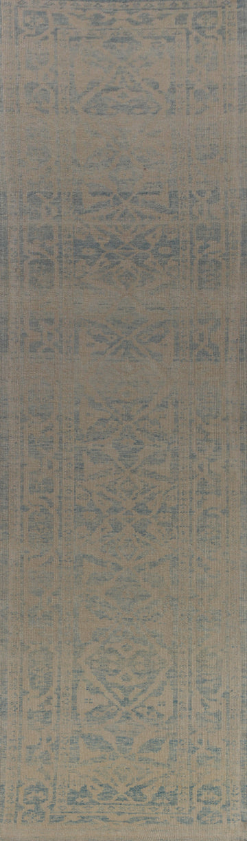 Vegetable Dye Wool Oushak Turkish Runner Rug 3x17
