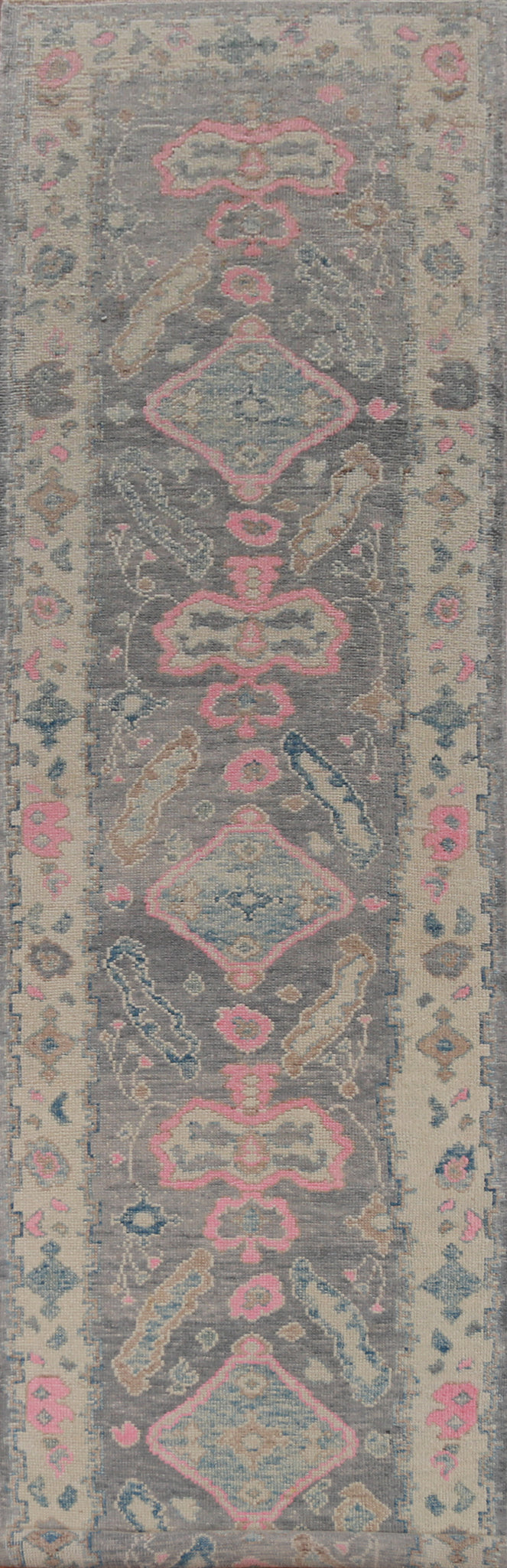 Vegetable Dye Oushak Turkish Runner Rug 3x16