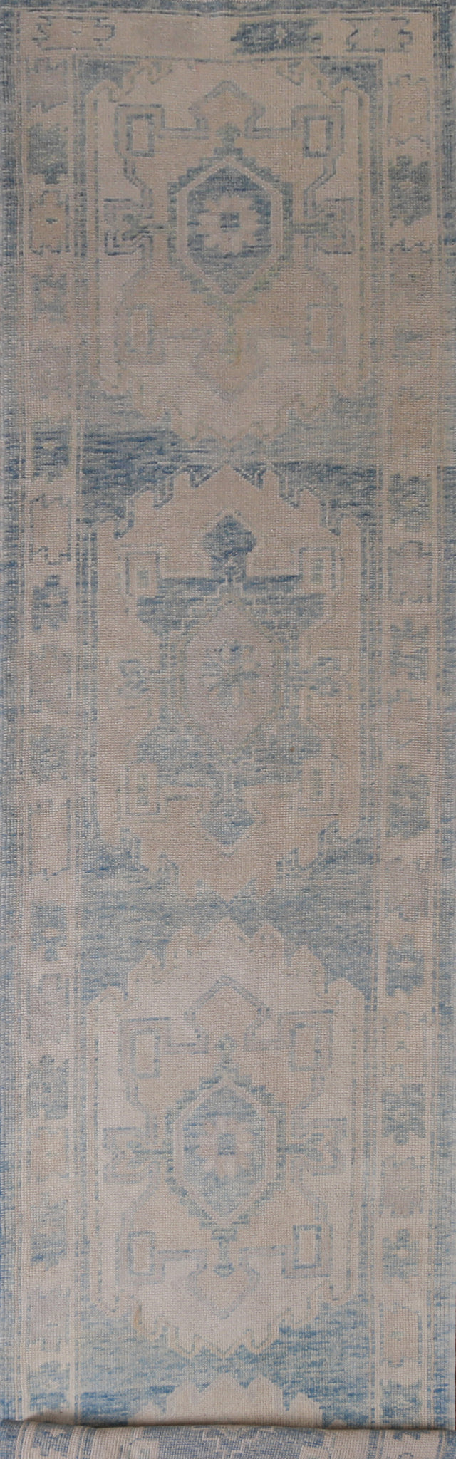Vegetable Dye Wool Oushak Turkish Runner Rug 3x17