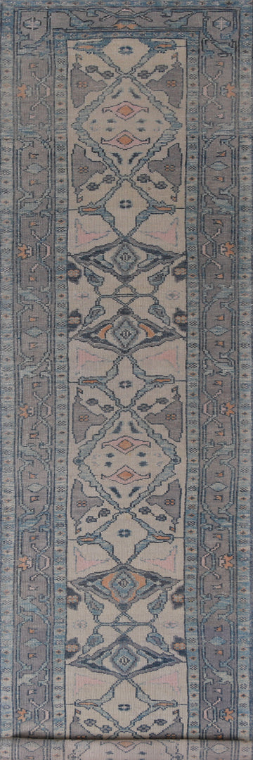 Vegetable Dye Wool Oushak Turkish Runner Rug 3x15