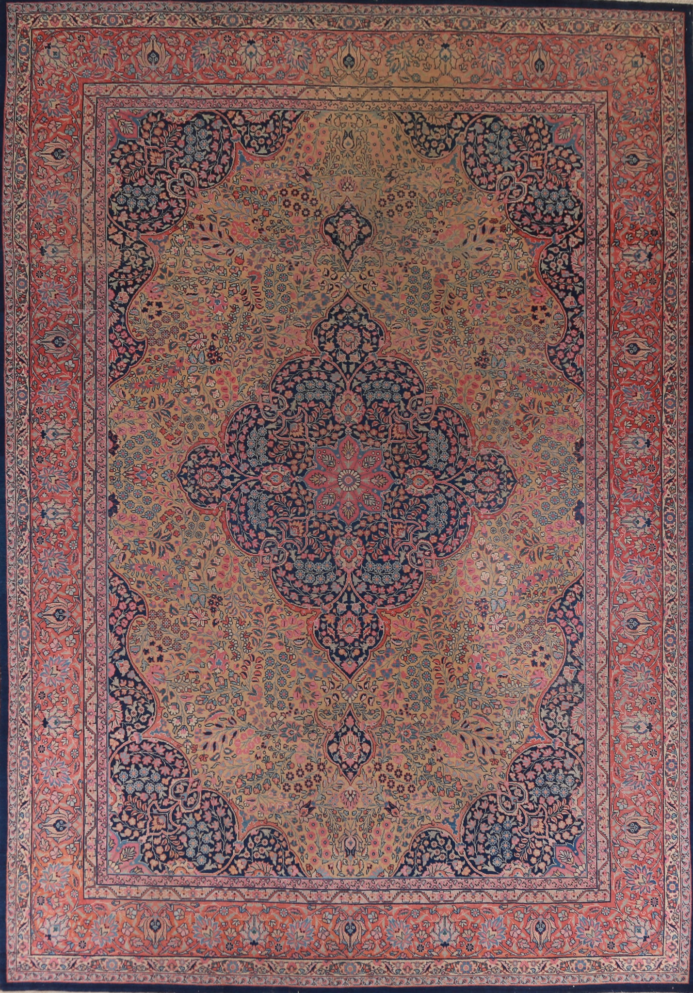 Pre-1900 Antique Vegetable Dye Tabriz Persian Area Rug 10x13