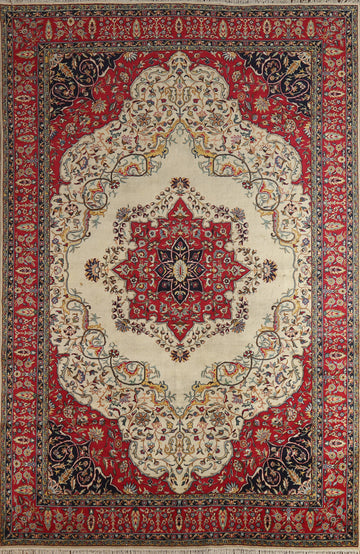 Vegetable Dye Medallion Tabriz Persian Area Rug 6x10