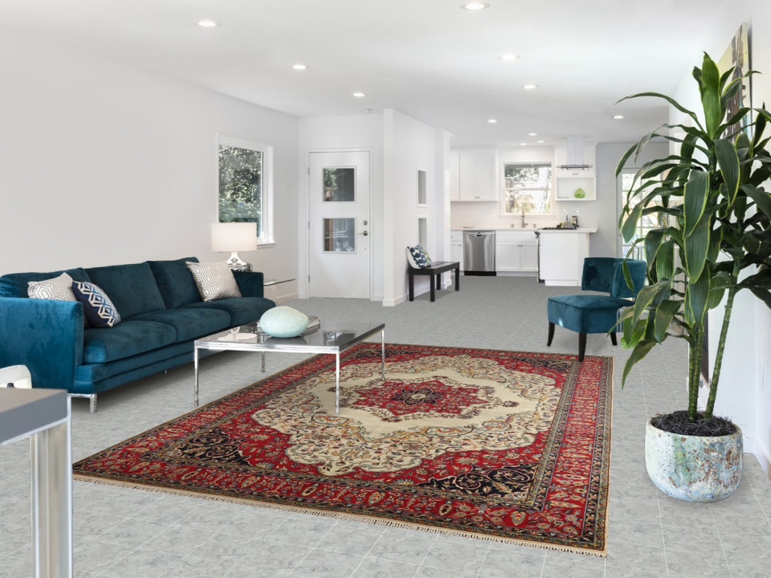 Vegetable Dye Medallion Tabriz Persian Area Rug 6x10