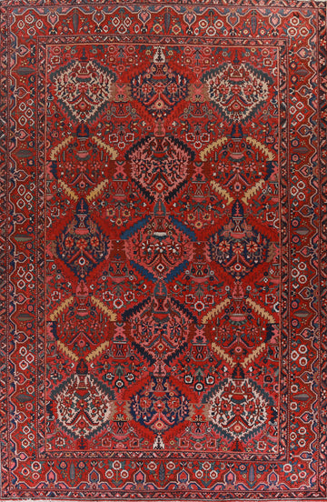 Pre-1900 Vegetable Dye Bakhtiari Persian Large Rug 13x18