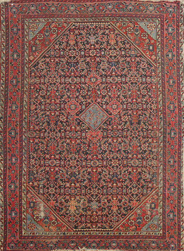 Pre-1900 Antique Malayer Vegetable Dye Persian Rug 5x6