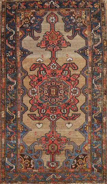 Pre-1900 Antique Vegetable Dye Ardebil Persian Rug 3x6