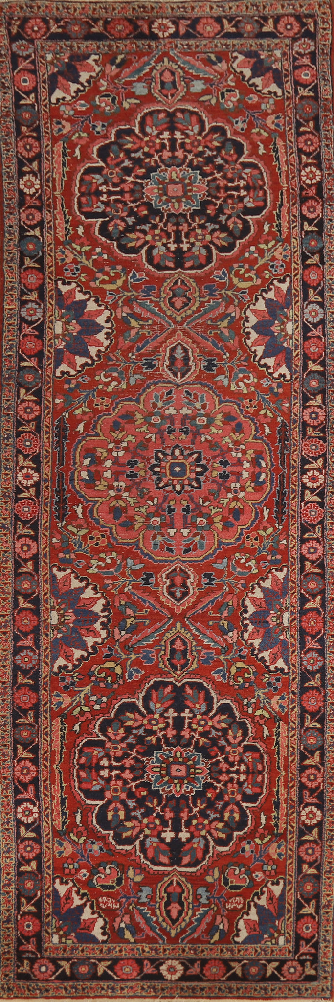 Vegetable Dye Heriz Serapi Persian Runner Rug 3x13