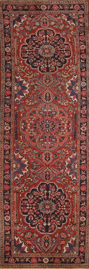 Vegetable Dye Heriz Serapi Persian Runner Rug 3x13