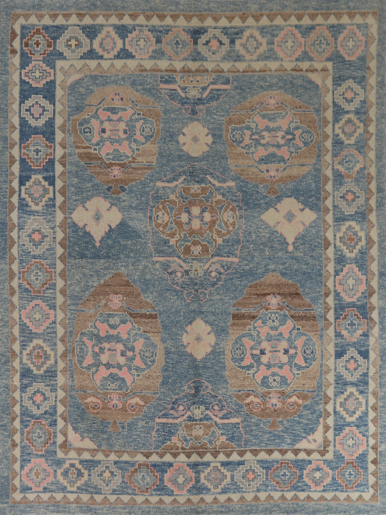 Vegetable Dye Blue Oushak Turkish Area Rug 8x10