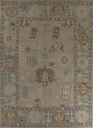 Vegetable Dye Oushak Turkish Area Rug 8x10