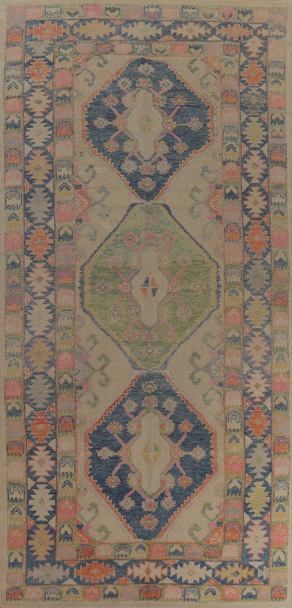 Vegetable Dye Oushak Turkish Area Rug 6x14