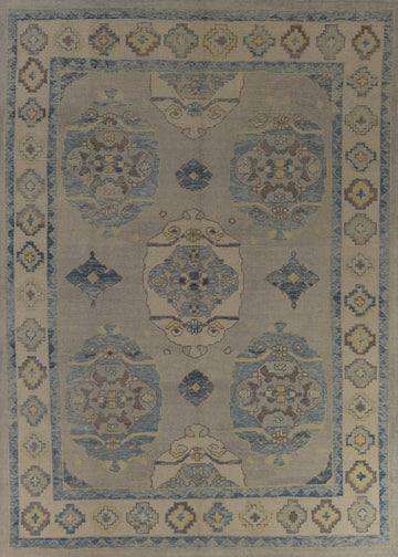 Vegetable Dye Oushak Turkish Area Rug 8x11