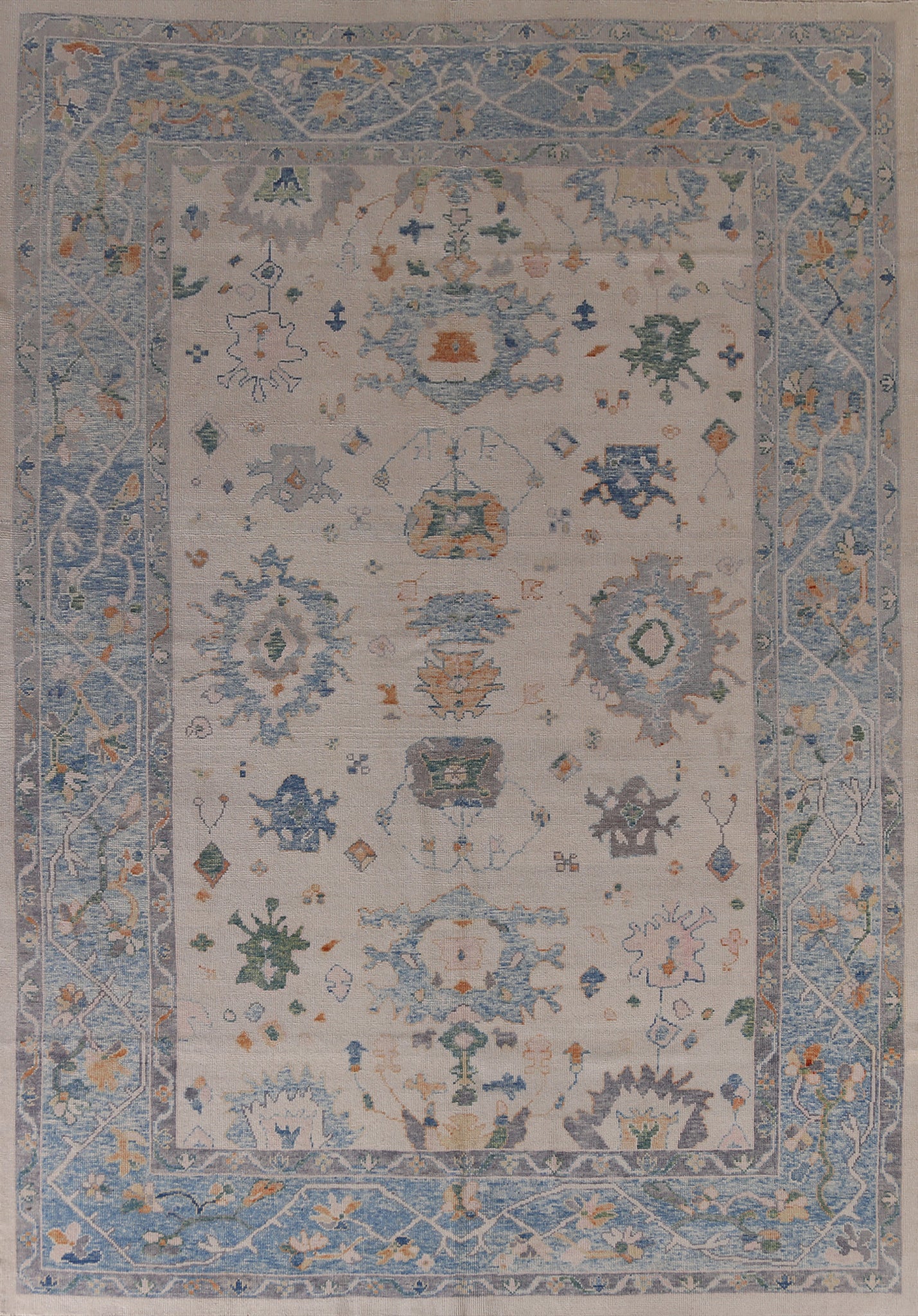 Vegetable Dye Oushak Turkish Area Rug 10x13