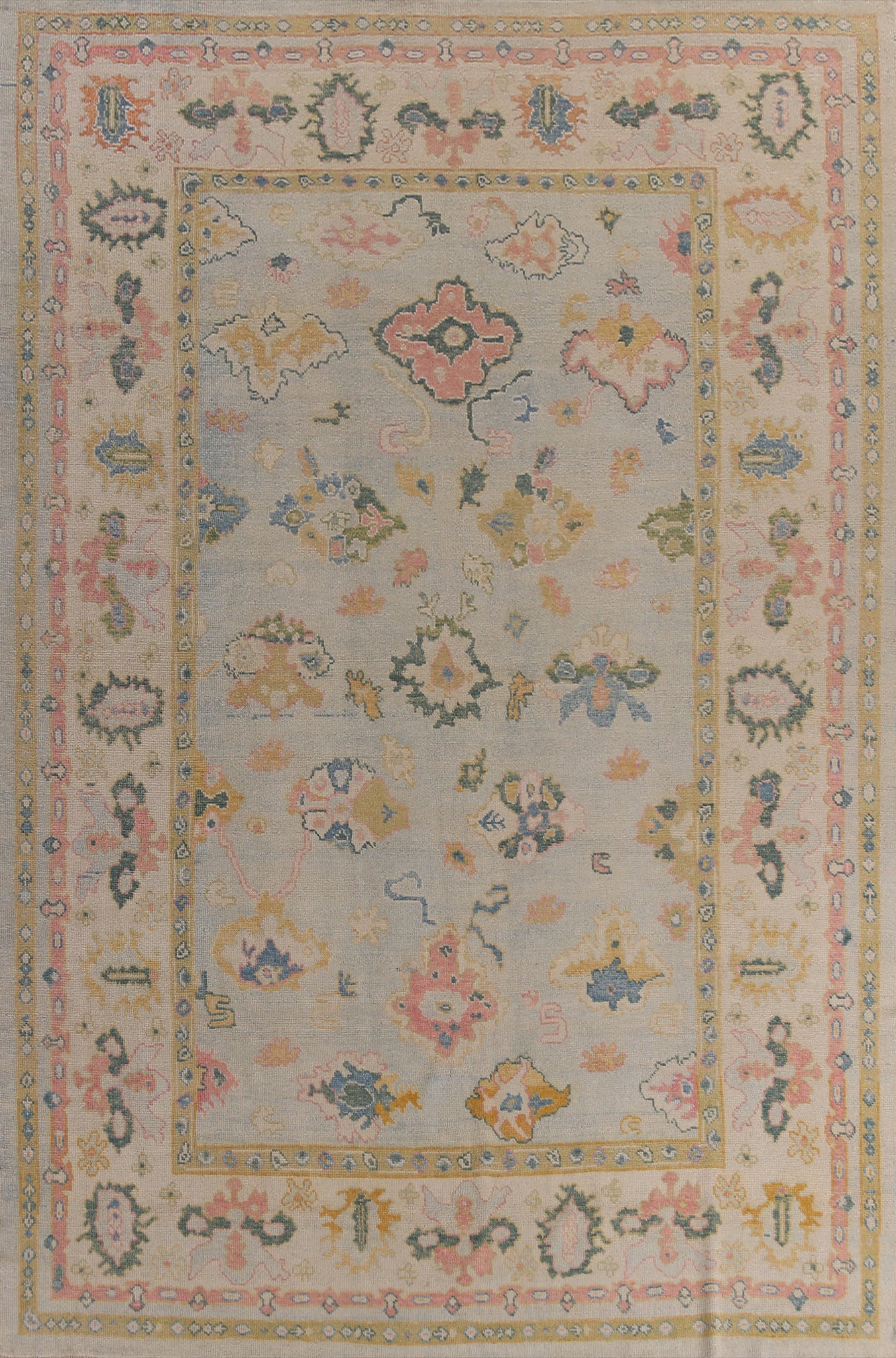 Vegetable Dye Oushak Turkish Area Rug 9x13