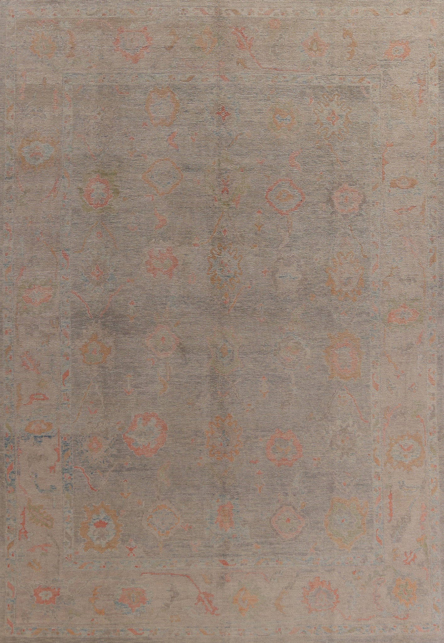 Vegetable Dye Oushak Turkish Area Rug 10x13