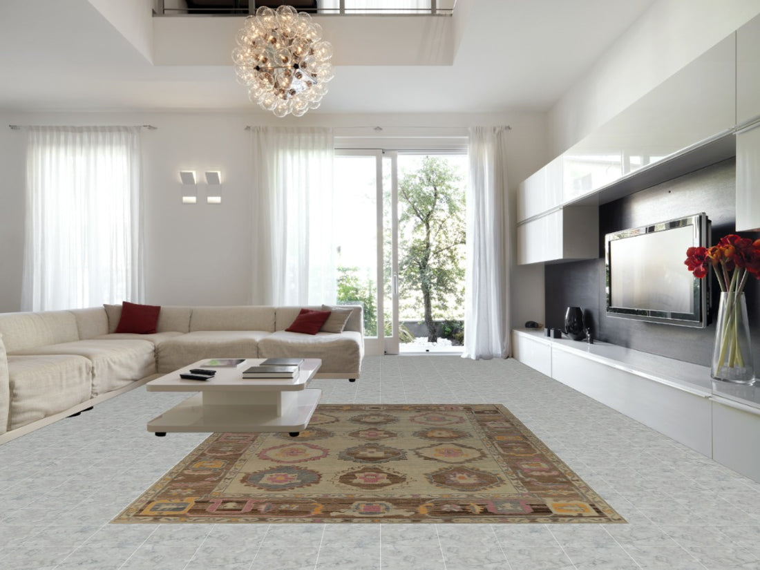 Vegetable Dye Wool Oushak Turkish Area Rug 9x12