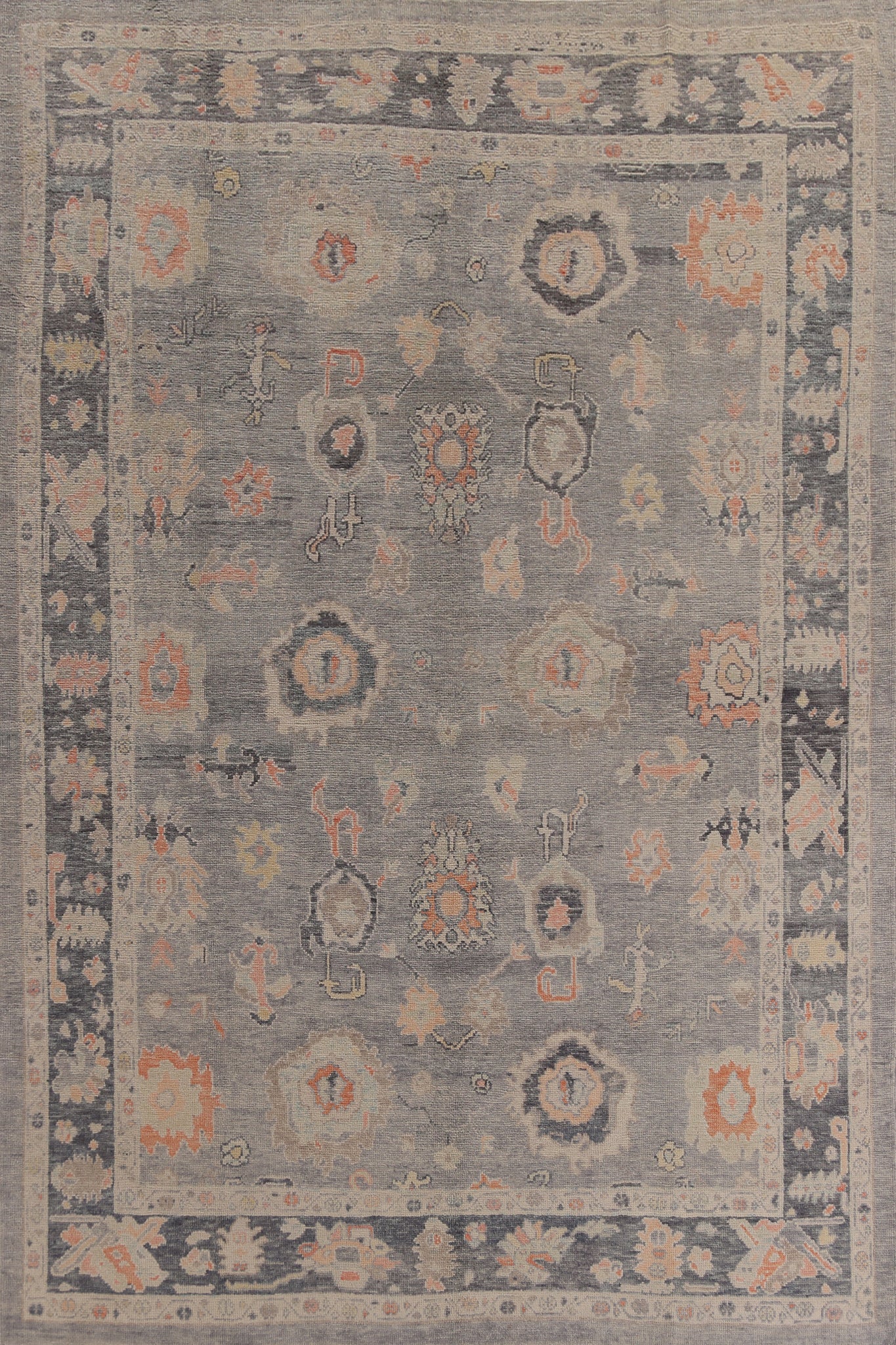 Vegetable Dye Oushak Turkish Area Rug 9x12