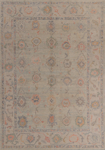 Vegetable Dye Wool Oushak Turkish Area Rug 8x11