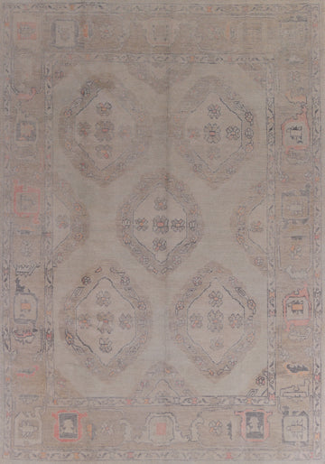 Vegetable Dye Wool Oushak Turkish Area Rug 9x12