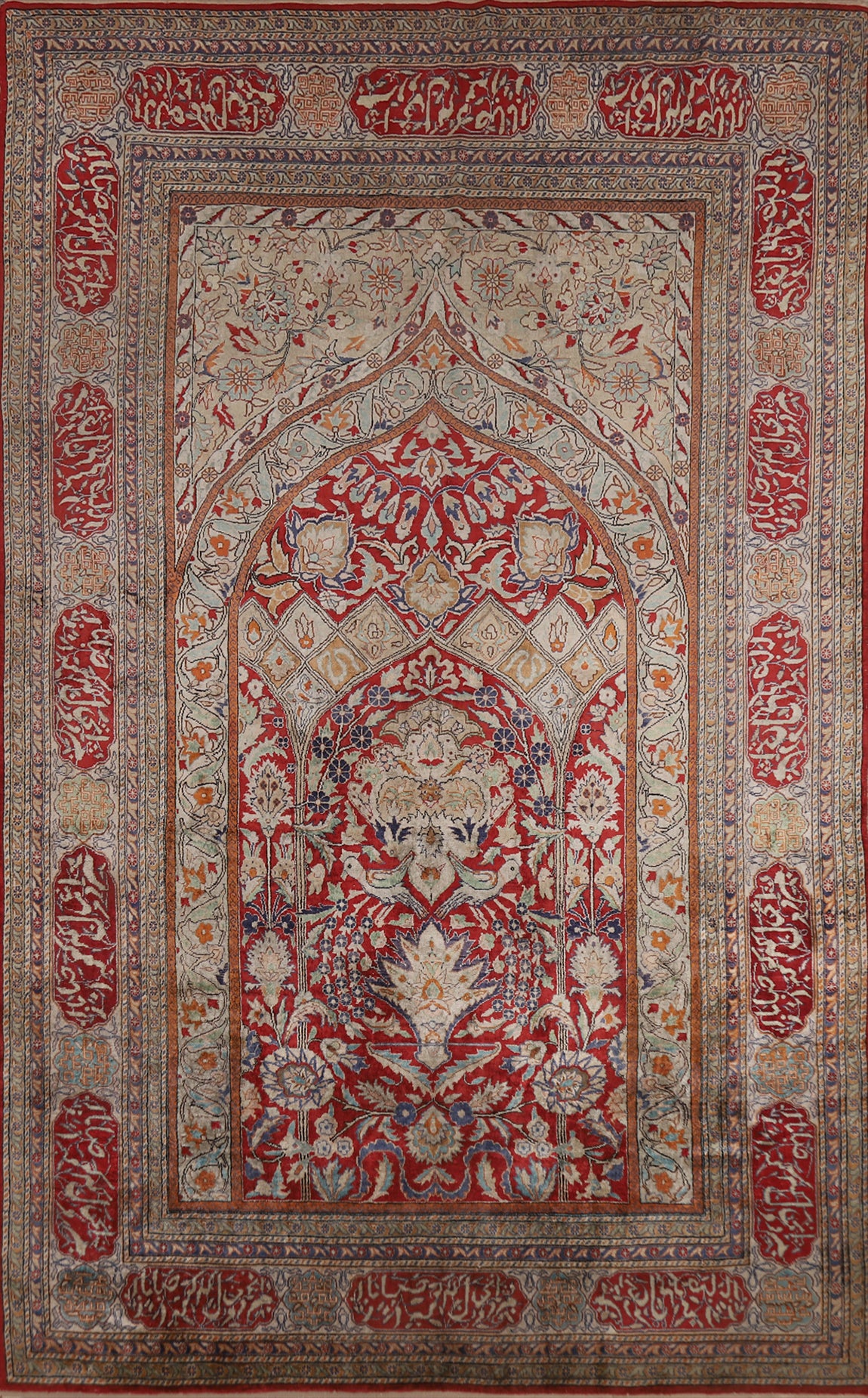 Pre-1900 Antique Tabriz Vegetable Dye Persian Rug 4x7