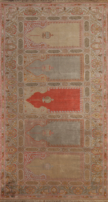 Pre-1900 Antique Anatolian Vegetable Dye Turkish Rug 4x7