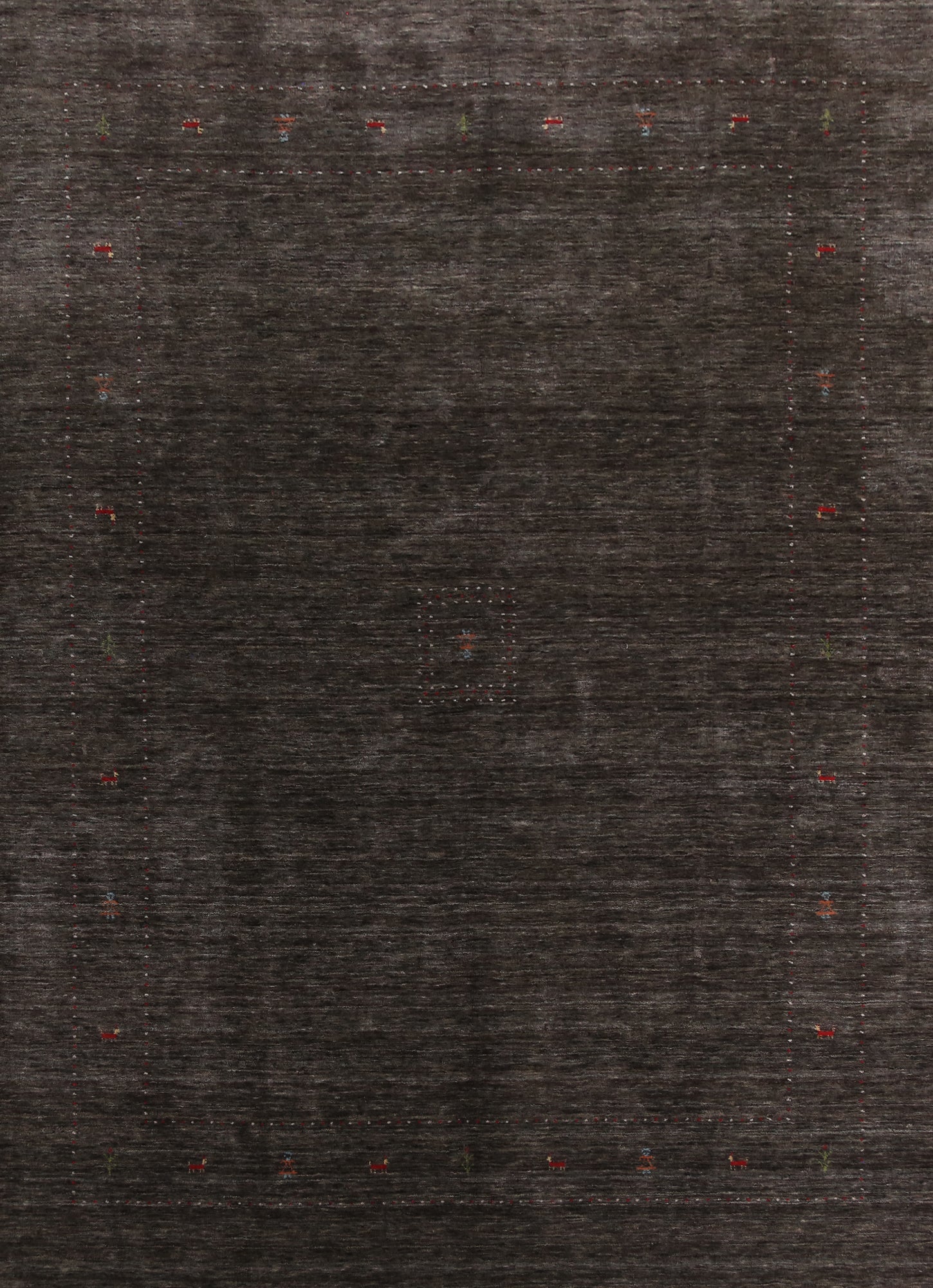 Charcoal Wool Gabbeh Indian Area Rug 9x11