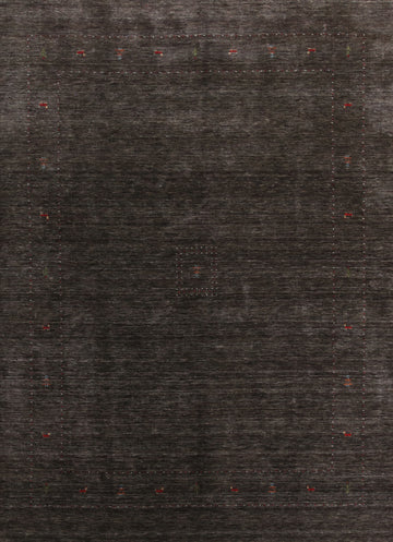 Charcoal Wool Gabbeh Indian Area Rug 9x11