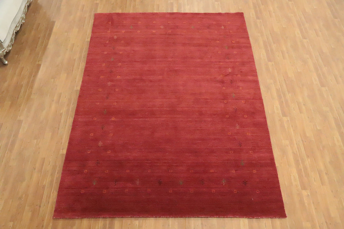 Tribal Red Wool Gabbeh Indian Area Rug 8x11
