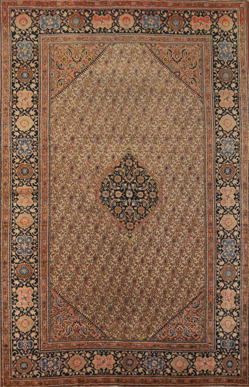 Pre-1900 Vegetable Dye Sarouk Farahan Persian Area Rug 5x8