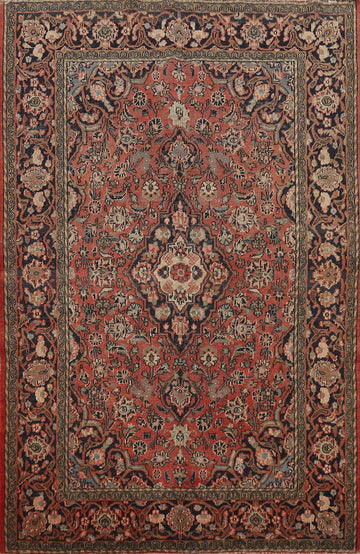 Antique Wool Traditional Kashan Persian Rug 4x6