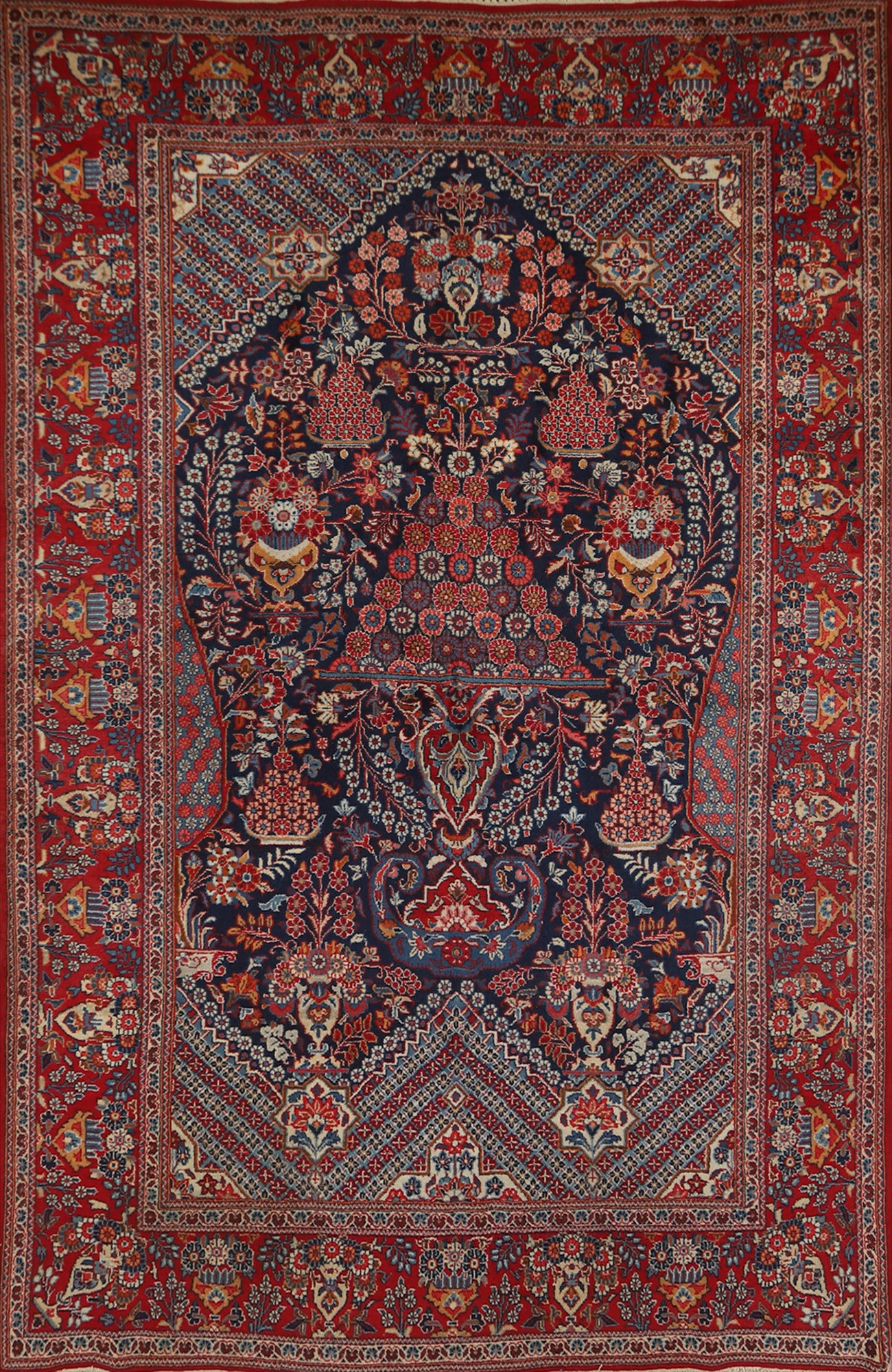 Navy Blue Vegetable Dye Isfahan Persian Rug 4x7