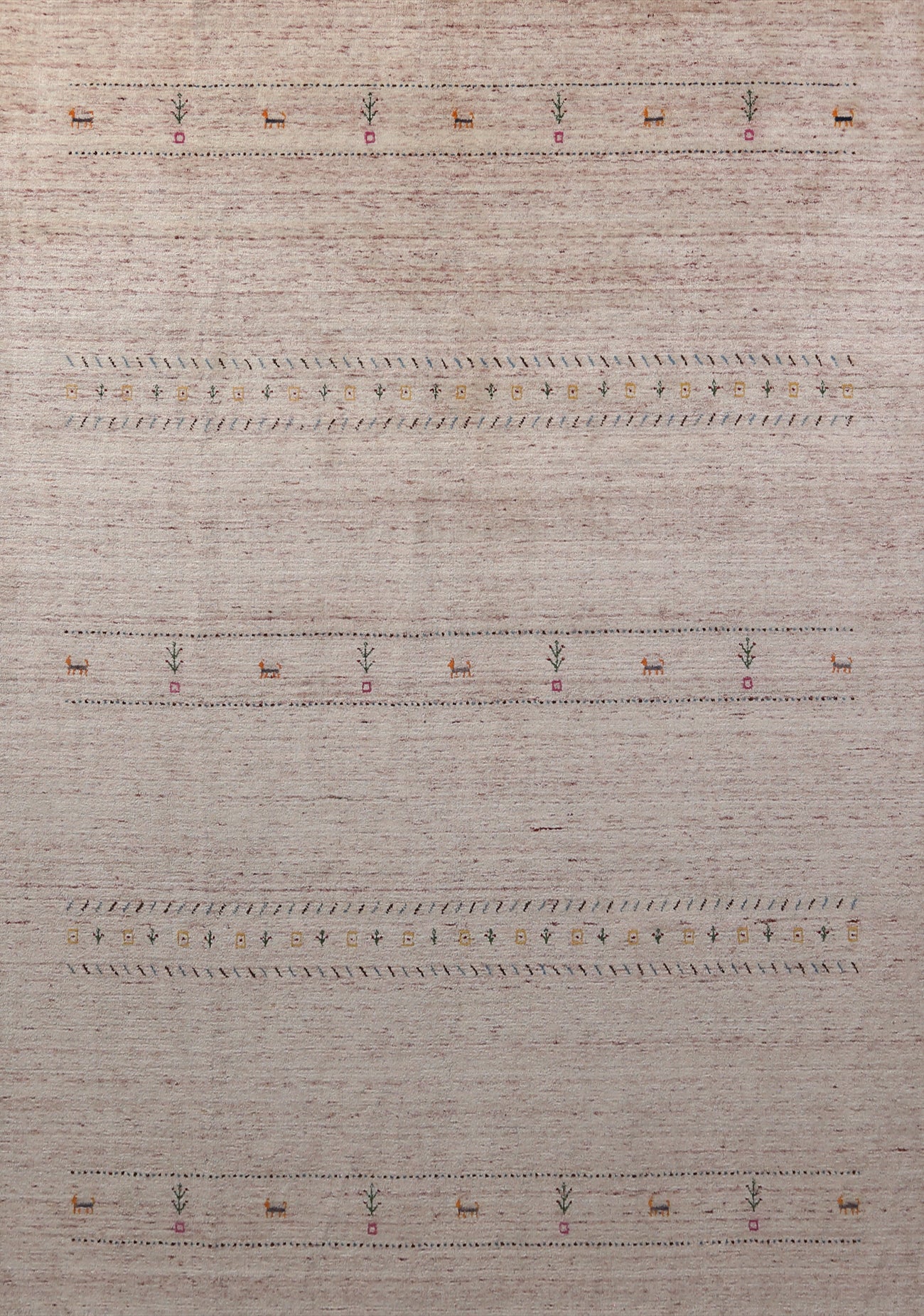 Little Animals Wool Gabbeh Indian Area Rug 9x11