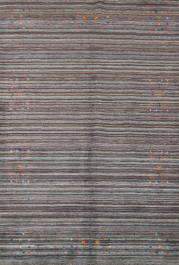 Striped Wool Gabbeh Indian Area Rug 5x8