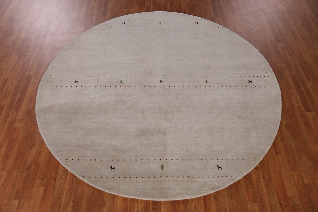 Round Gabbeh Indian Area Rug 8x8