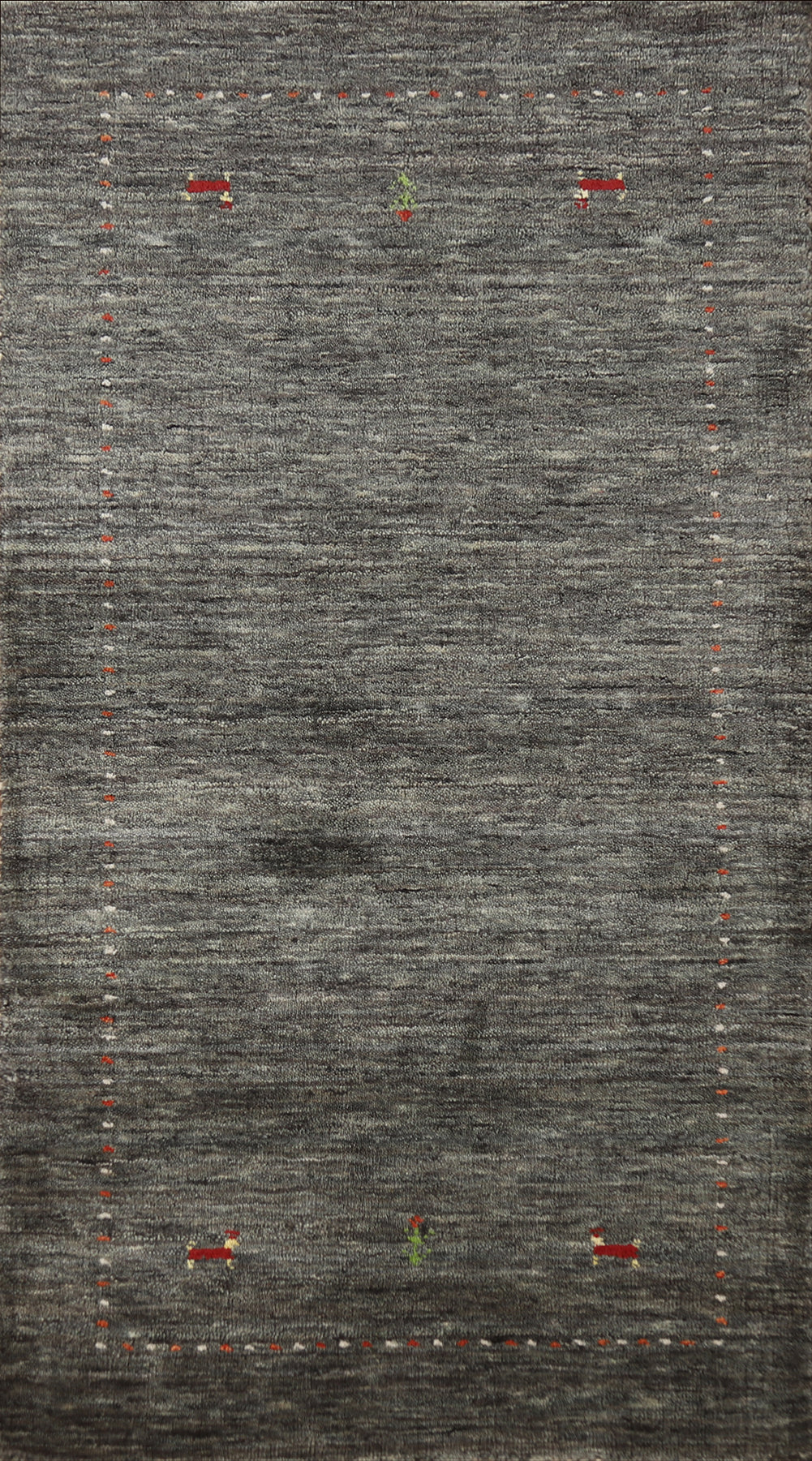 Charcoal Wool Gabbeh Indian Rug 3x6