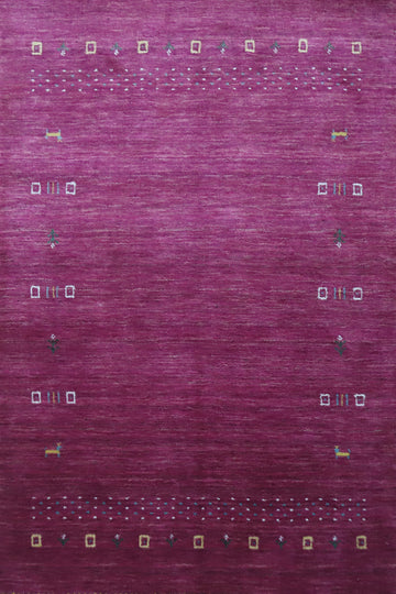 Purple Wool Tribal Gabbeh Indian Rug 4x6