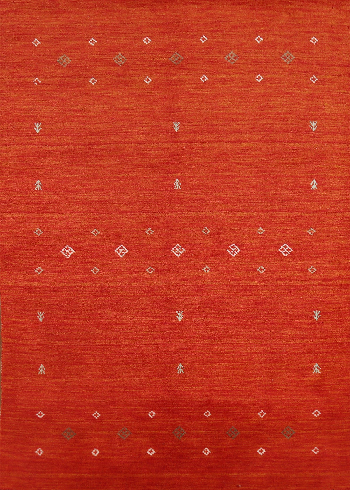 Orange Wool Handmade Gabbeh Indian Rug 5x6