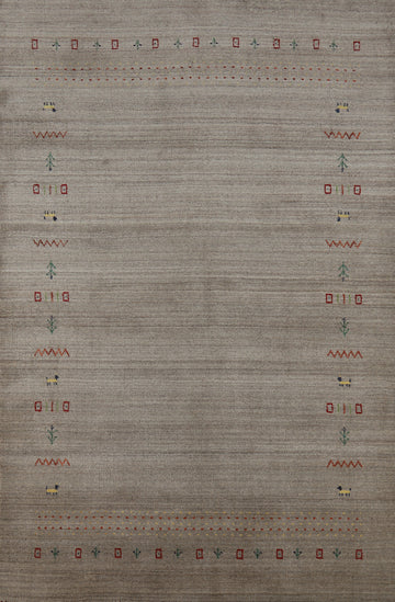 Tribal Wool Gabbeh Indian Area Rug 5x8