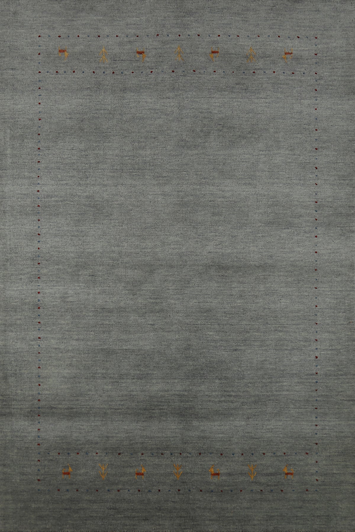 Gray Tribal Wool Gabbeh Indian Area Rug 5x8