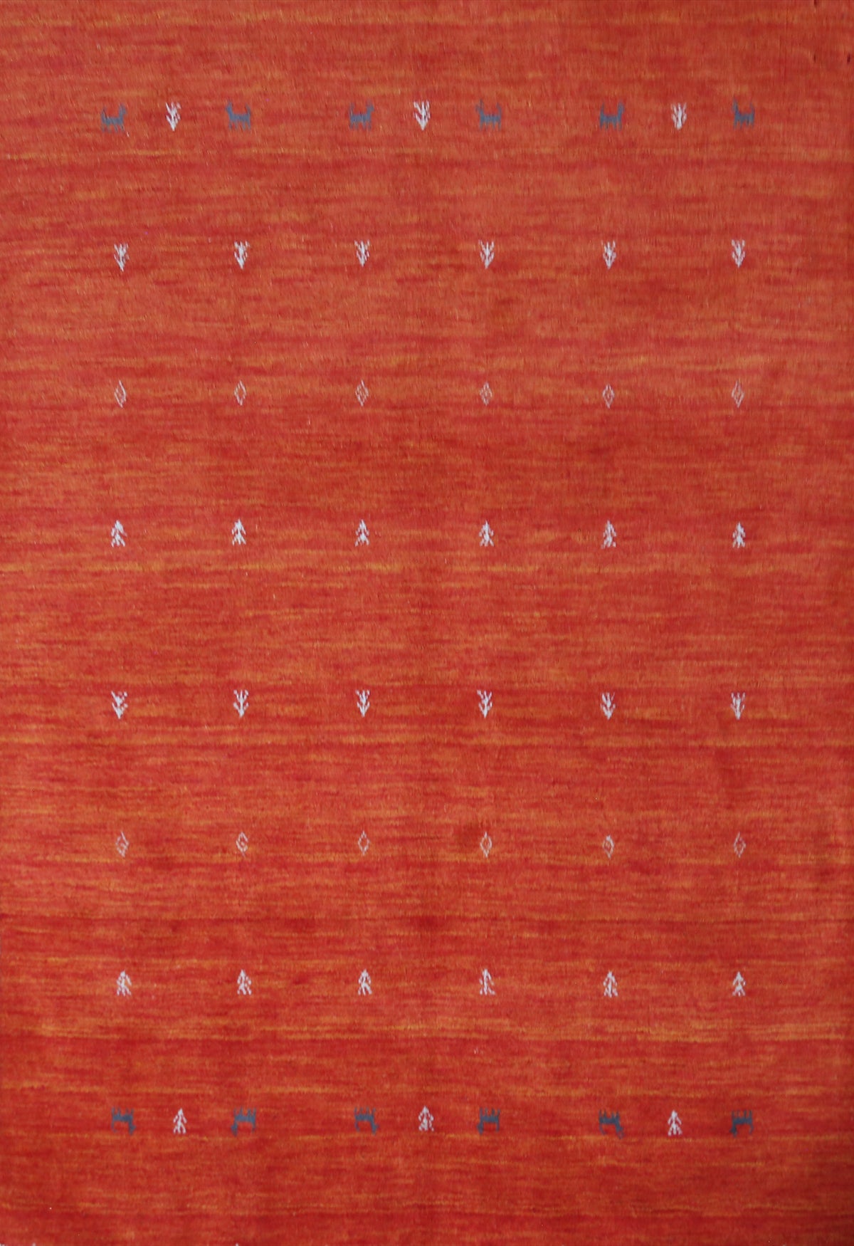 Orange Wool Tribal Gabbeh Indian Rug 5x6