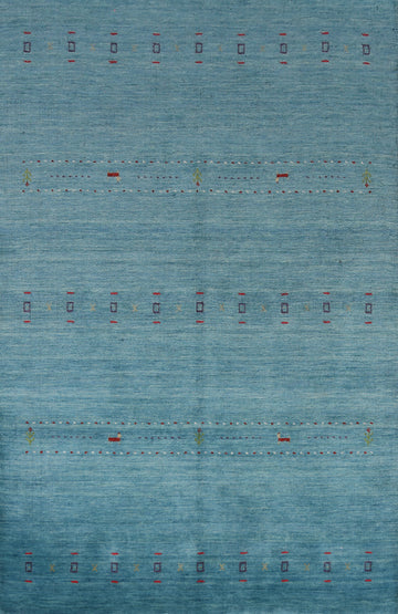 Light Blue Tribal Gabbeh Indian Area Rug 5x8