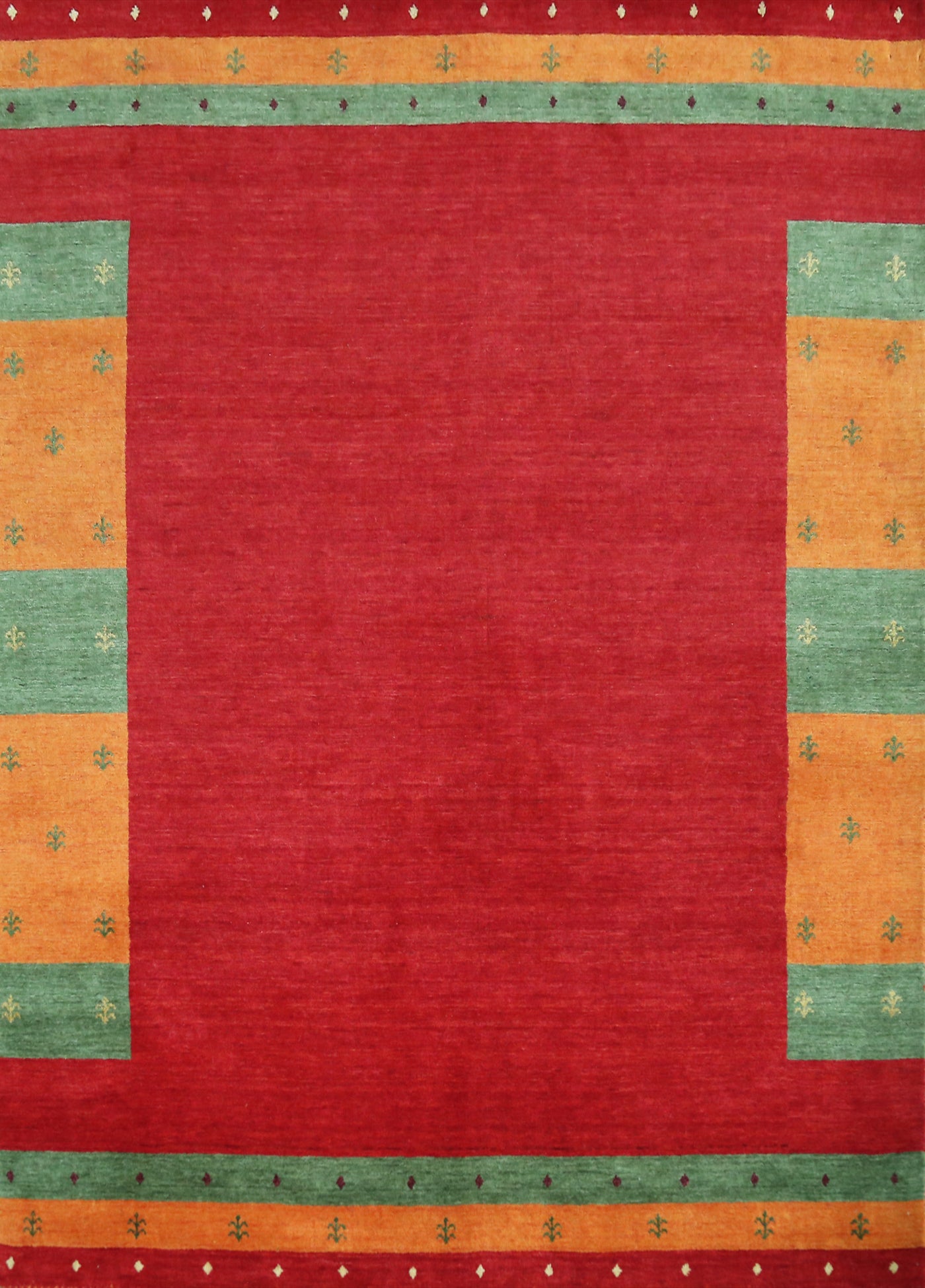 Red Wool Gabbeh Indian Area Rug 6x8