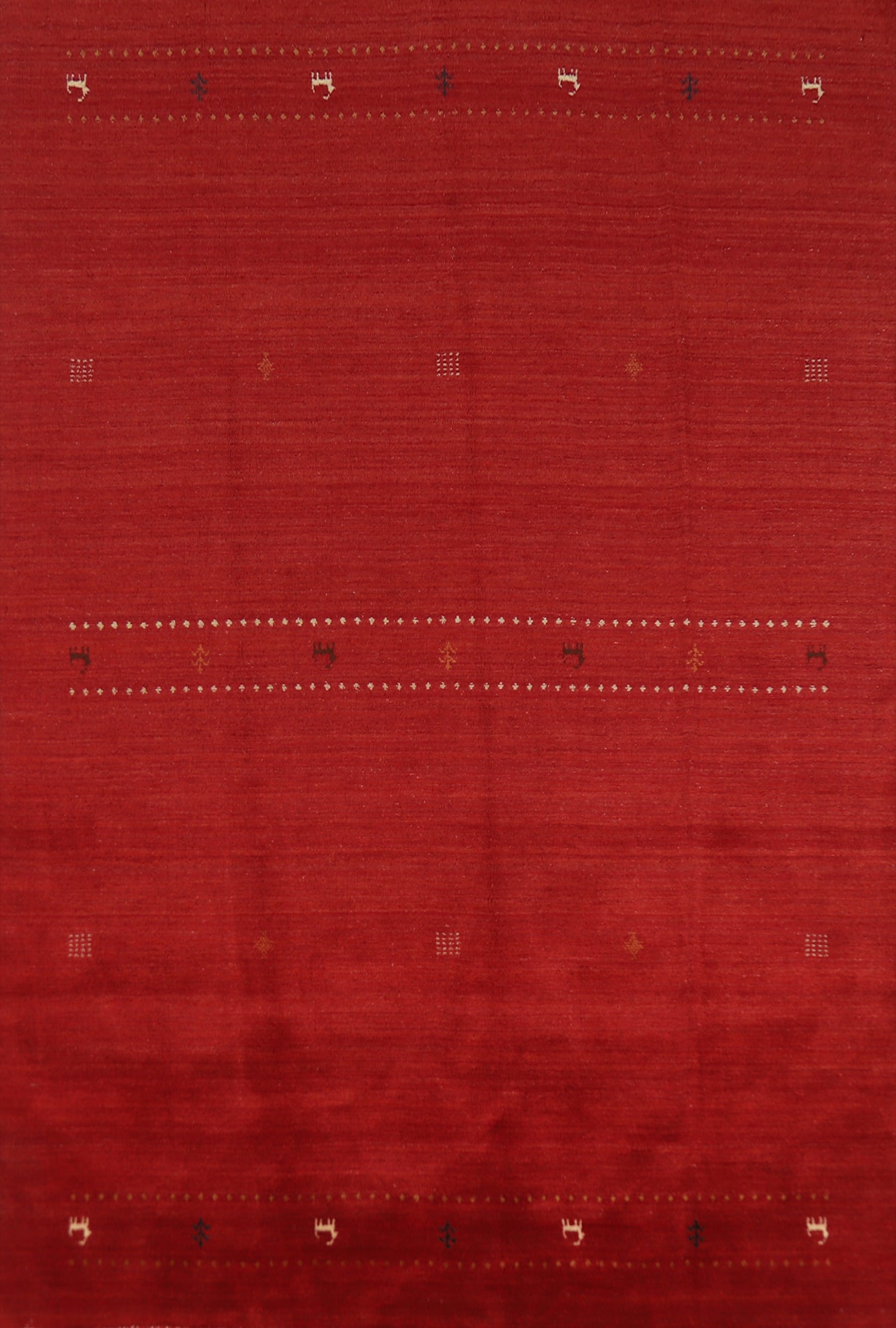 Handmade Red Wool Gabbeh Indian Area Rug 7x10