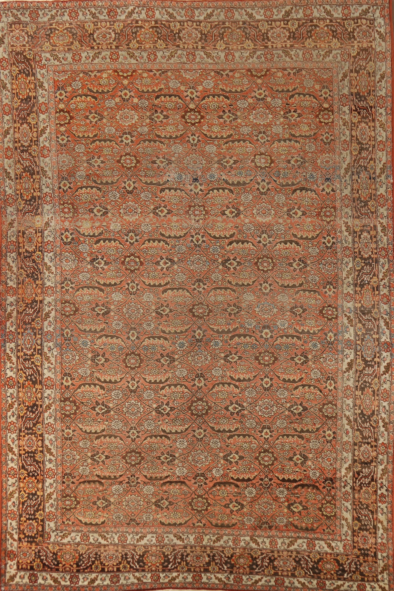 Antique Orange Sultanabad Persian Area Rug 8x12