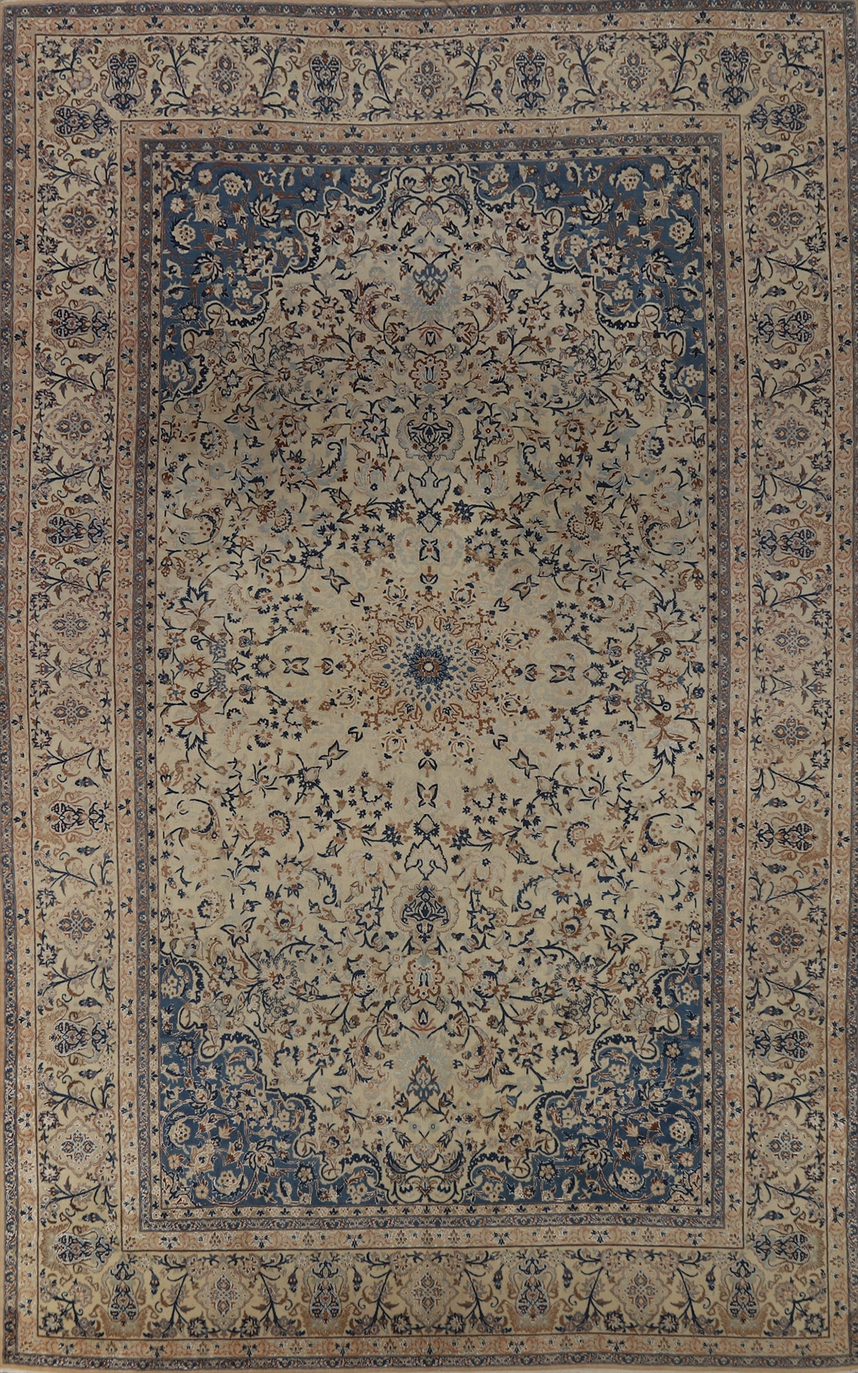 Antique Nain Toodeshk Persian Area Rug 7x11